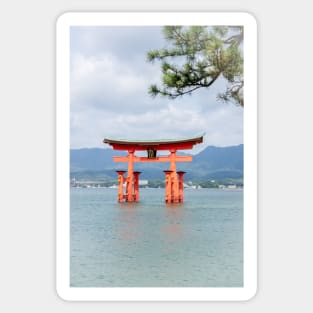 View of Itsukushima Torii gate from the island Sticker